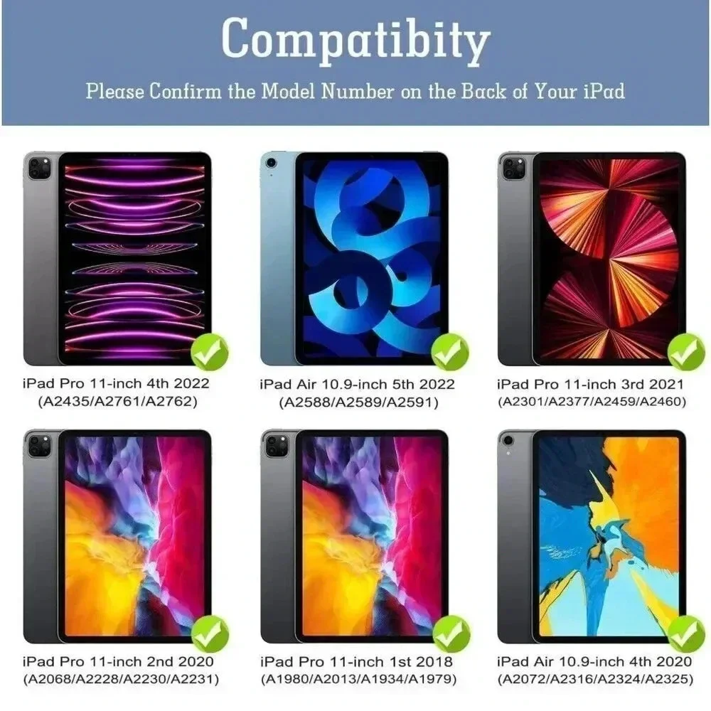 360° Keyboard Case For iPad‎ Pro 11” 4th/3rd/2nd/1st Generation 10 Color Backlit